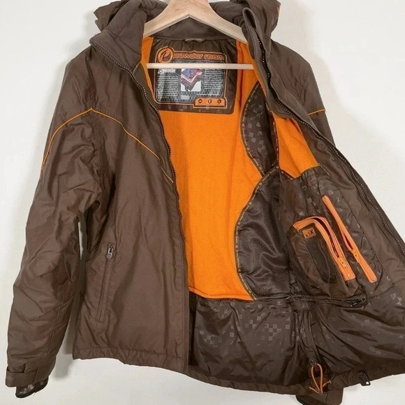POWDER ROOM | MEN'S SKI BOARDING BROWN HOOD JACKET - Picture 7 of 15